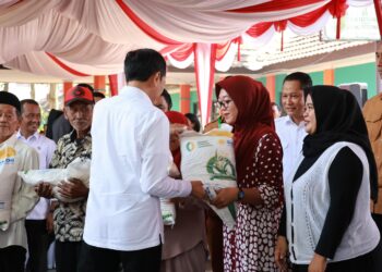 Presiden Serahkan Langsung Bantuan Pangan BULOG untuk Warga Cilegon